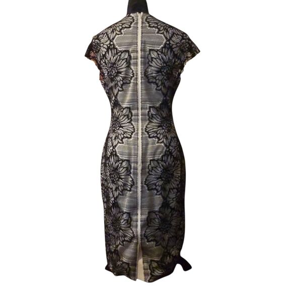 Lela Rose 10 Sheath Dress Silk Wool Lace Princess Of Wales Witchy Flaw Lining - Picture 4 of 10